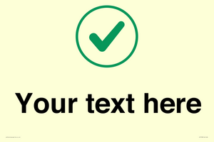 Custom plain background, green tick in circle sign